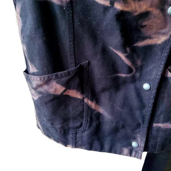 ARITZIA Wilfred Free Blk Tie Dye Linen Cotton Moto Vest, XXS - Picture 6 of 9